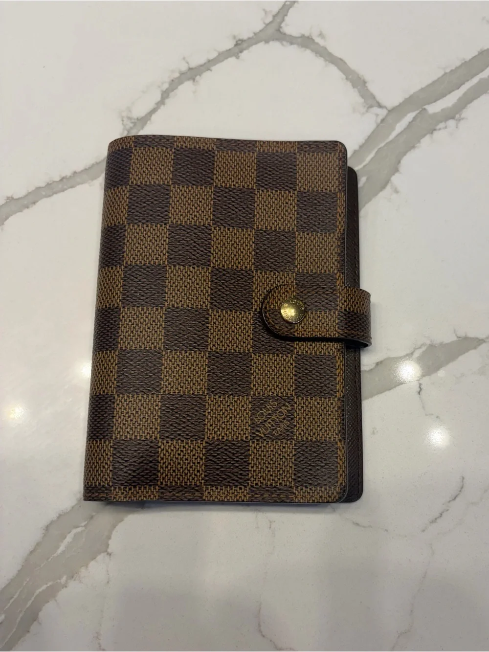 Louis Vuitton Damier Ebene Agenda PM w/ Gold Rings (Made in Spain)